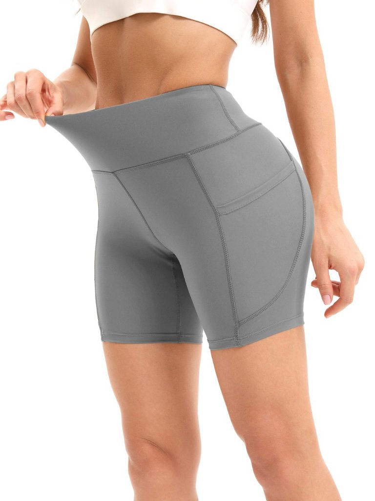 3 Pcs Women Shorts With Pockets High Waist Sports Shorts Casual
